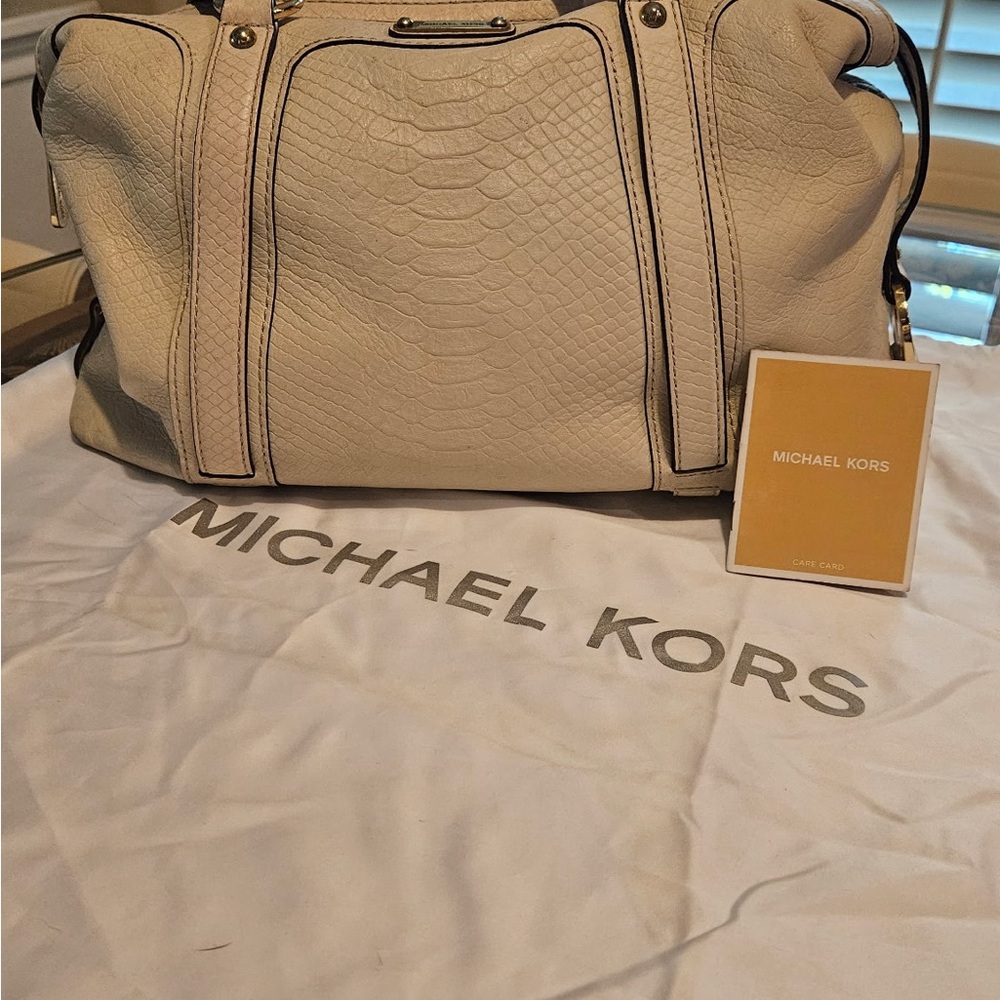 Used Michael Kors Fulton Vanilla Satchel.
